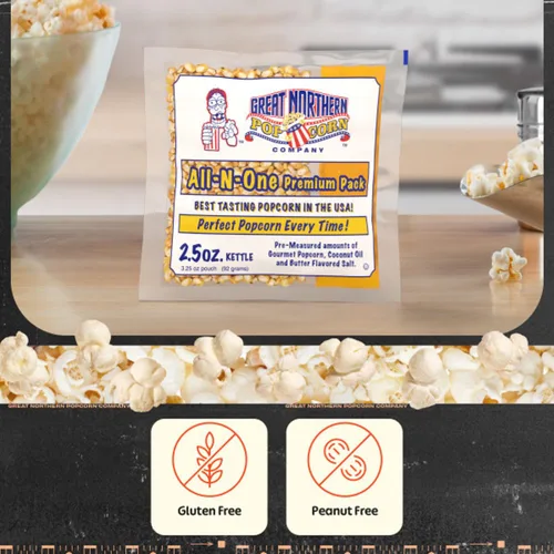 Miniatura 6 de Great Northern Popcorn Packs - Paquetes de palomitas de maíz estilo cine, 2.5 onzas, todo en uno, sal, paquetes de aceite para máquinas de reventar