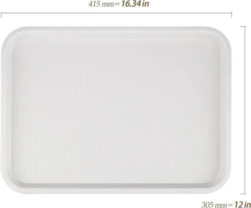 Miniatura 2 de Bandeja de plástico, paquete de 10 bandejas reutilizables de 16 x 12 pulgadas, superficie texturizada, bandejas apilables para servir alimentos