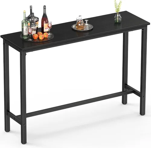 Miniatura 14 de Mr IRONSTONE - Mesa de bar, mesa alta de 47" para pub, mesa rectangular de altura de bar, consola/mesa de café para sofá, para espacios estrechos