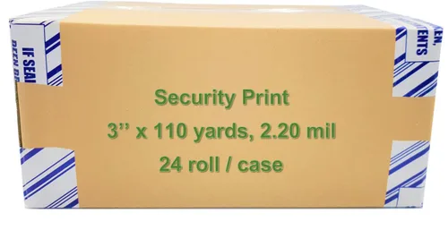 Miniatura 2 de VP Cinta de embalaje de seguridad impresa, 3 pulgadas x 110 yardas, espesor 2.0 mil,6 rollos., azul y blanco (3s)