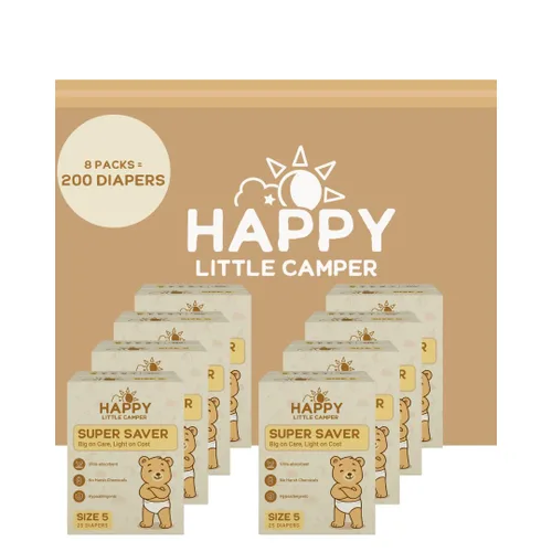 Miniatura 17 de Happy Little Camper Pañales desechables naturales para bebés, ultraabsorbentes, talla 1 - hipoalergénicos, sin perfume y sin cloro (200 unidades)