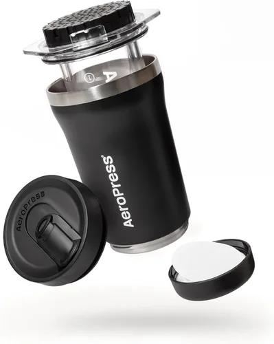 Miniatura 4 de AeroPress Go Plus, kit de cafetera portátil pequeña, viajes, campamento y oficina, prensa francesa todo en uno, cafetera manual estilo café expreso