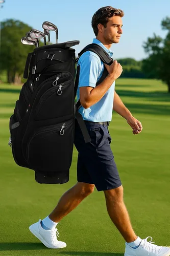 Miniatura 8 de Vancropak Golf Cart Bag, Golf Gifts for Men with 15 Way Divider Top, USB Charging Port, Waterproof Protective Rain Cover, Shoe Compartment, Cooler