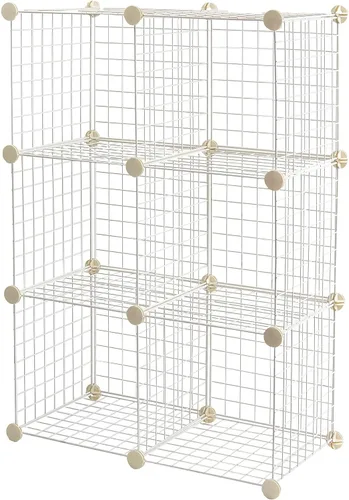 Miniatura 7 de Amazon Basics Estantes de almacenamiento apilables con rejilla de alambre cubo, 6 cubos, 12.6 pulgadas de profundidad x 26 pulgadas de ancho x 38