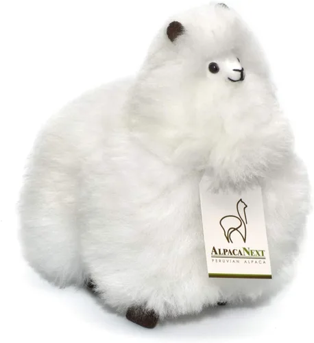 Miniatura 18 de Alpaca Animal de Peluche – 9 pulgadas. Linda Alpaca de Peluche Suave y Abrazable, Juguete de Alpaca de Peluche Hecho a Mano con Pelo Natural de Beige