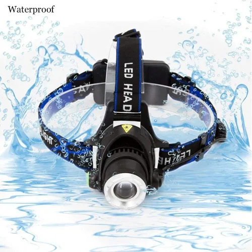 Miniatura 5 de Linterna frontal LED impermeable ultra brillante de 3000 lúmenes, 3 modos con pilas AAA, paquete de 2