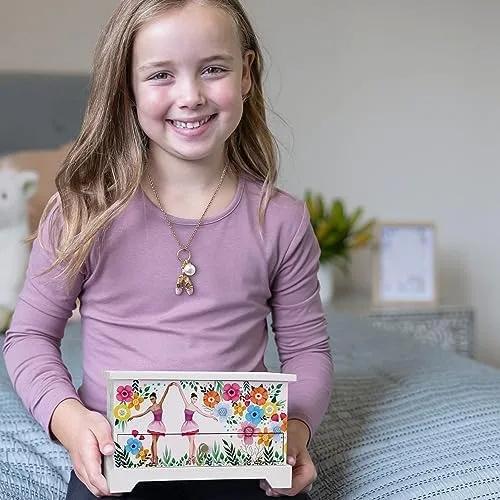 Miniatura 8 de ABI + OLIE Joyero de bailarina para niñas Joyero para niñas Joyero musical para niñas de 4 a 12 años Cajas de música para niñas Perfecto recital