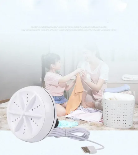 Miniatura 6 de Mini lavadora portátil, mini lavadora automática 3 en 1, lavadora turbo ultrasónica ligera con cable USB, para viajes, viajes de negocios familiares