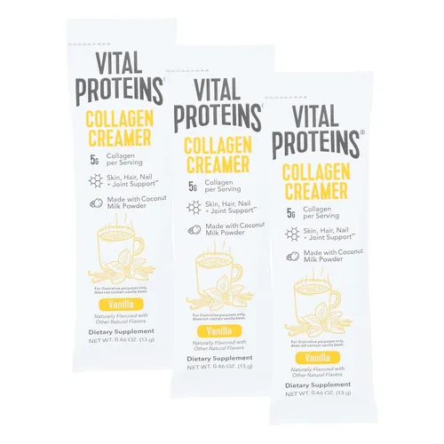 Vital Proteins Crema de colágeno de vainilla individual, 0.46 onzas (paquete de 3)