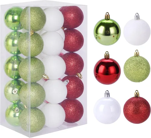 Miniatura 10 de GOODLYGHTS 30 Adornos de Bola de Navidad, 1.18" Decoraciones de Árbol de Navidad Irrompibles, Bola Colgante Perfecta para Decoración de Fiestas