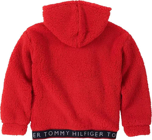 Miniatura 2 de Tommy Hilfiger Sudadera con capucha de forro polar con cremallera completa para niña con bolsillos delanteros