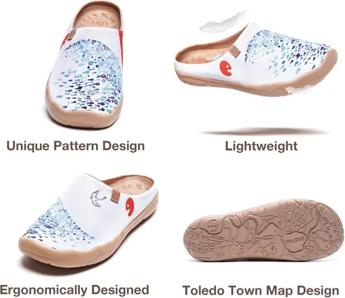 Miniatura 6 de Mocasines UIN para mujer, cómodos, modernos, pintados con diseños artísticos, para viajar, con punta ancha, estilo informal, Málaga