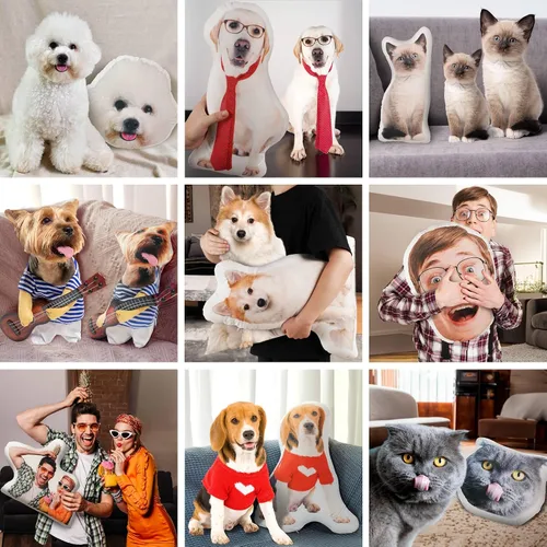 Miniatura 7 de Easycosy Almohada con foto personalizada, almohada personalizada con forma de cara, regalos de cumpleaños del día del padre, almohadas