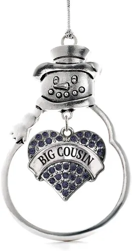 Miniatura 71 de Inspired Silver - Fuerza Aérea - Adorno de Navidad plateado - Adorno de árbol de Navidad con colgante de corazón azul con circonita cúbica