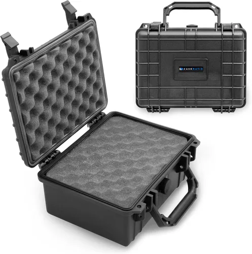 CASEMATIX Funda rígida impermeable de 9" con espuma personalizable para electrónica portátil, herramientas y accesorios - Estuche de plástico de
