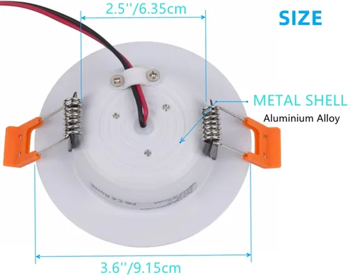 Miniatura 2 de DC - Lámpara de techo empotrable LED de 12 V, 3 W, panel delgado, luces LED de bajo voltaje, tamaño de corte de 2.5 pulgadas, blanco frío 6500 K