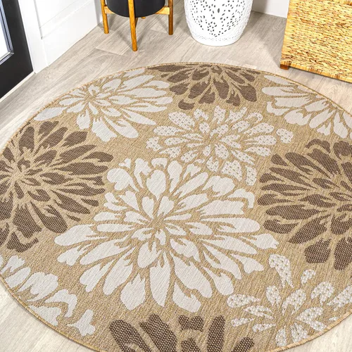 Miniatura 27 de JONATHAN Y Alfombra Corredor de Tejido Texturizado Floral para Interiores y Exteriores 2X8 Marrón/Crema, Zinnia Moderna para Patio Trasero, Patio