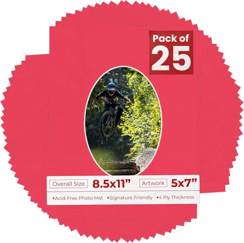 Miniatura 49 de Tapete de 8.5 x 11 pulgadas con corte biselado para fotos de 5 x 7 pulgadas, diseño ovalado, color azul bebé, sin ácidos, mate para proteger tus