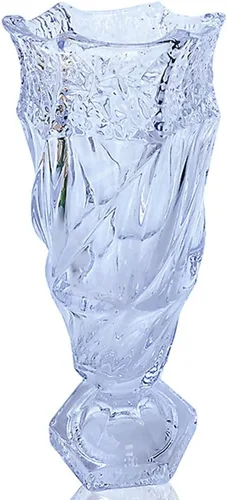 Miniatura 11 de Florero de cristal de 2.4 libras 9.5 pulgadas, estilo bohemio, para centros de mesa, boda, decoración del hogar florero de cristal (brillante)