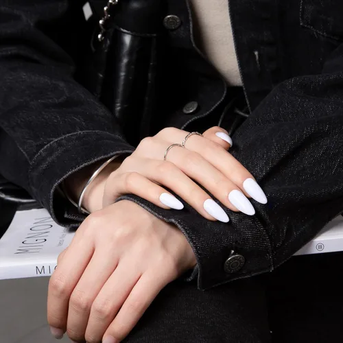 Miniatura 3 de MEGIOR Esmalte de uñas de gel blanco de 0.5 fl oz, color blanco antiguo, secado con luz UV, esmalte de gel francés, arte de uñas, salón de manicura