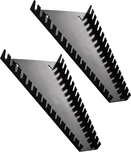 Reniteco Organizador de llaves de plástico, soporte de llaves de alta densidad, estantes grandes para pared y caja de herramientas, 32 ranuras para