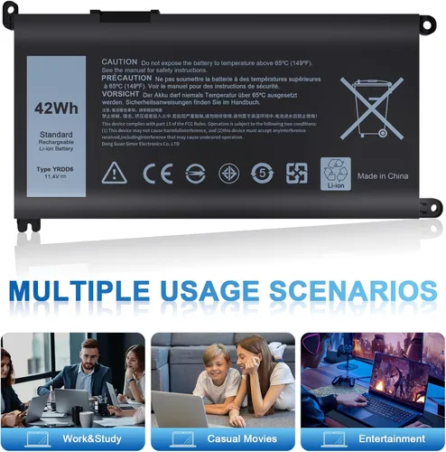 Miniatura 7 de Batería YRDD6 compatible con Dell Inspiron 3493 3583 3584 3593 5485 5481 5482 5491 5493 5593 3582 5585 5590 5591 5594 5598 7586 3793 5480 3310 2