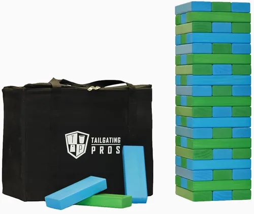 Miniatura 49 de Tailgating Pros Maderas Gigantes Premium que se Derrumban con Estuche de Transporte – ¡Elige los Colores de tu Equipo! Juego Gigante para Patio al