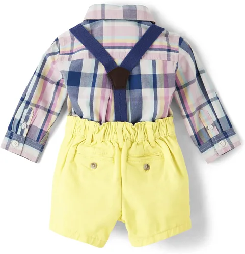 Miniatura 9 de Gymboree Conjunto de body de manga larga y pantalones cortos chinos para bebé