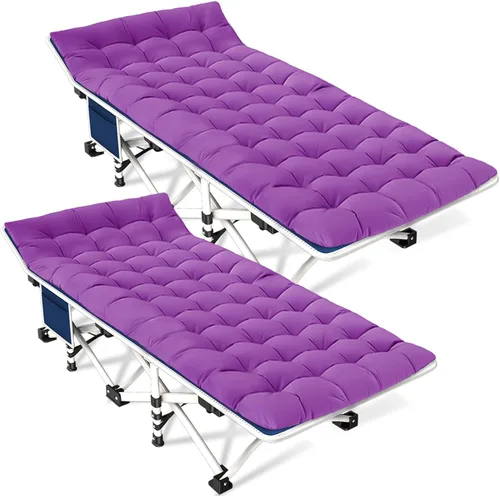Miniatura 12 de Cuna de Camping con Colchón Cómodo Camas para Dormir Fácil de Montar Cama de Camping Resistente Cama Plegable Cama de Huésped con Bolsa de Transporte