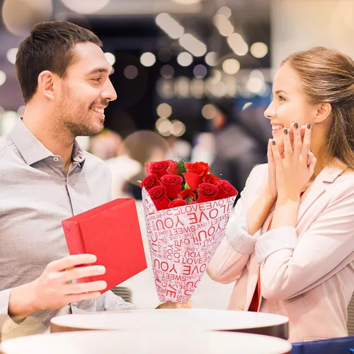 Miniatura 2 de CHRORINE 60 hojas de papel de seda de San Valentín, 6 diseños, papel de regalo para el día de San Valentín, decoración de manualidades de fiesta