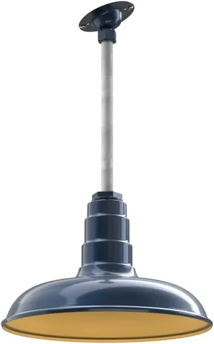Miniatura 44 de Steel Lighting Co. Malibu - Lámpara colgante Montaje en techo Domo de 14 pulgadas vástago de 12 pulgadas Estilo de granja de acero Rojo