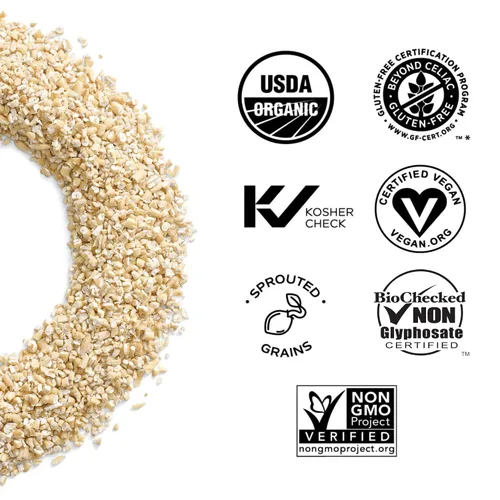Miniatura 3 de One Degree Organics - Avena germinada de corte de acero, sin glifosato, USDA orgánica, sin OMG, certificada sin gluten, vegana, kosher, avena, avena