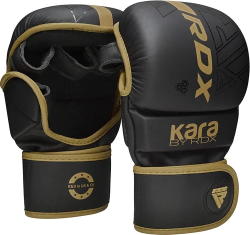 Miniatura 11 de Guantes RDX MMA para artes marciales, boxeo, entrenamiento de combate, guantes híbridos de palma abierta para hombres y mujeres, cuero maya hide