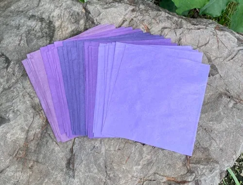 Miniatura 2 de 50 hojas de papel de fibra natural de morera de 6 x 6 pulgadas, papel cuadrado para origami, papel para manualidades, papel para plegado, papel