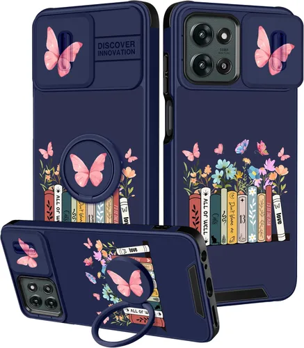 Miniatura 132 de Funermei Funda para Moto G Play 4G 2024 – Funda para teléfono para mujeres y niñas, diseño único de gato y libros, diseño único con funda