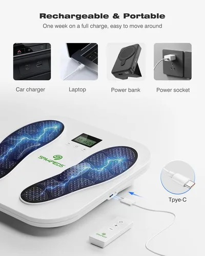 Miniatura 5 de SPA4PIEDS Estimulador nervioso eléctrico transcutáneo, masajeador de pies para neuropatía, TENS EMS para aliviar el dolor, 10 modos y 20 niveles
