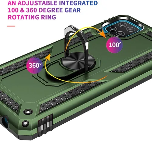 Miniatura 5 de Funda para Samsung Galaxy A12, Samsung A12 con protector de pantalla HD, [grado militar de 16 pies probada en caídas], anillo protector a prueba