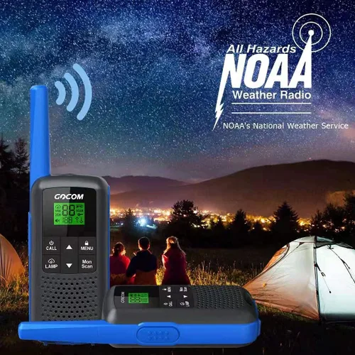 Miniatura 4 de Walkie Talkies - GOCOM G600 FRS Radio bidireccional para adultos 2W de largo alcance Walkie Talkie recargable, escaneo VOX, NOAA y alertas