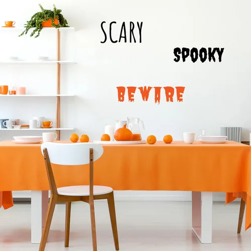 Miniatura 10 de Decalcomania - Calcomanías de pared para Halloween, juego de 31 calcomanías de decoración de calabazas de otoño para sala de estar, dormitorio