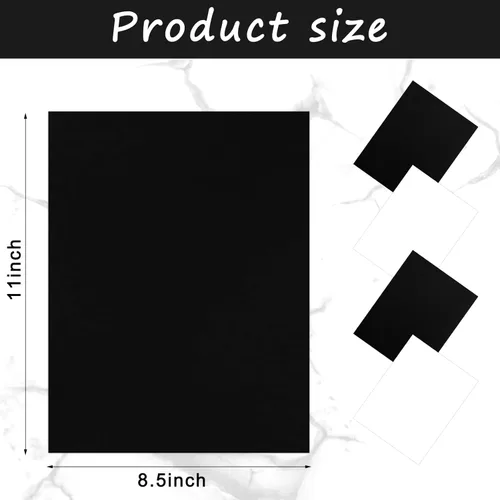 Miniatura 2 de Whaline 30 hojas de 8.5 x 11 pulgadas, color blanco y negro, papel de papel de álbum de recortes de núcleo sólido para hacer tarjetas, impresión