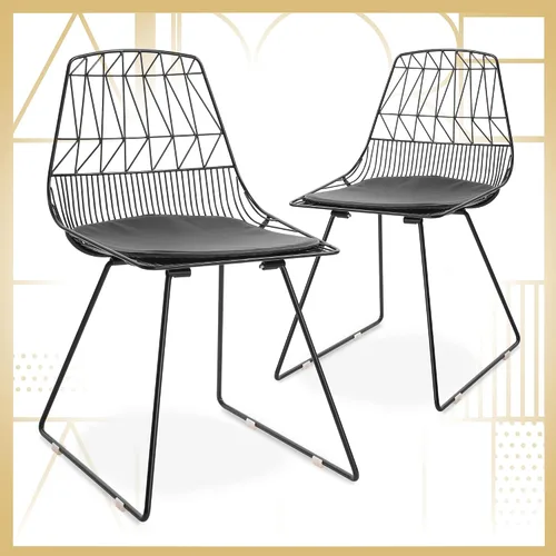 Adore Décor Vivi - Juego de sillas de comedor, color negro