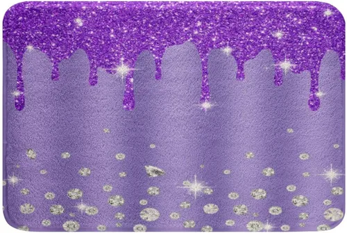 Miniatura 15 de Feelyou Alfombras de baño con lazo coquette de 16 x 24 pulgadas, tapetes de baño Leopared con lazos para niños, adolescentes y adultos con purpurina