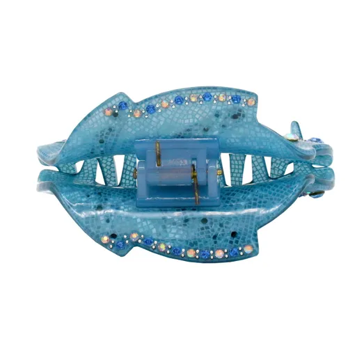 Miniatura 6 de Fashion & Lifestyle Pinza para el cabello para mujeres y niñas, grande, pinza bastante fuerte, pasador antideslizante, agarre hacia arriba, Azul