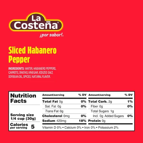 Miniatura 2 de La Costeña Pimienta habanero en rodajas para comida mexicana, salsa habanero de mango, guacamole, enchiladas, ingredientes picantes para nachos