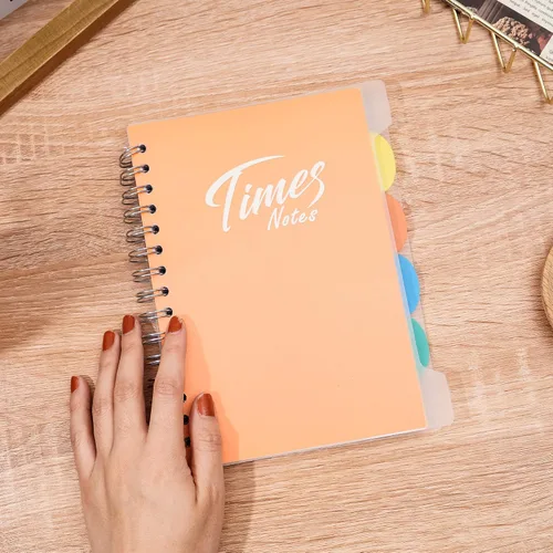 Miniatura 6 de Yoment Cuaderno de 5 materias con pestañas, cuaderno grande de 5 x 8 pulgadas con divisores, 240 páginas, cuadernos de plástico de tapa dura