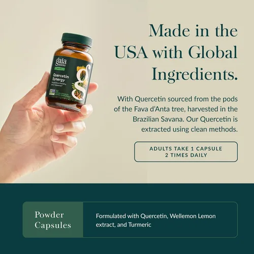 Miniatura 4 de Gaia Herbs Quercetin Synergy - Apoya la salud inmunológica* - Extracto de fruta de limón Wellemon - 50 cápsulas veganas (50 porciones)