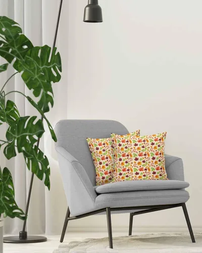 Miniatura 4 de Juego de 2 fundas de almohada decorativas de algodón de 18 x 18 pulgadas, con hojas de acuarela para sofá, cama, dormitorio, sala de estar