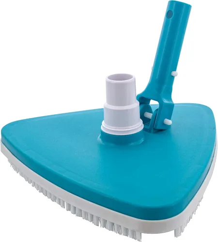 Miniatura 6 de U.S. Pool Supply Cabezal de Aspiradora Triangular Deluxe con Peso para Piscina con Cepillos Laterales, Conexión Giratoria, Mango EZ Clip - Para