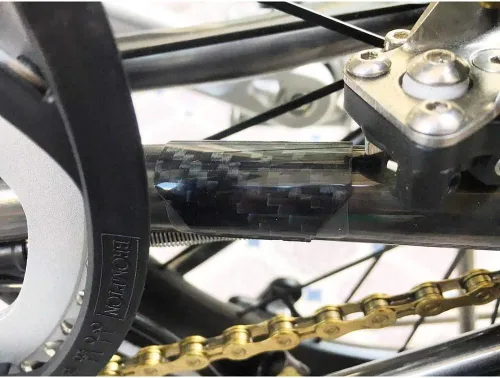 Miniatura 7 de Trigo Protector de carbono para marco trasero Brompton, protector de horquilla trasera Junta de parche protector de carbono Accesorios de bicicleta