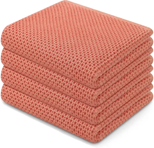 Miniatura 76 de Homaxy Paños de cocina de 100% algodón con tejido de gofre, ultra suaves, absorbentes, de secado rápido, 12 x 12 pulgadas, paquete de 6, amarillo